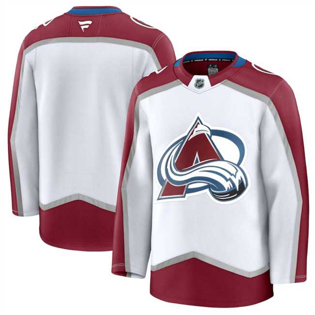 Mens Colorado Avalanche Blank White 2024-25 Away Stitched Jersey Dzhi